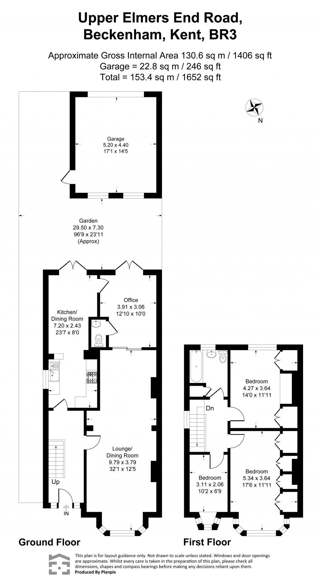 Floorplans For Upper Elmers End Road, Beckenham