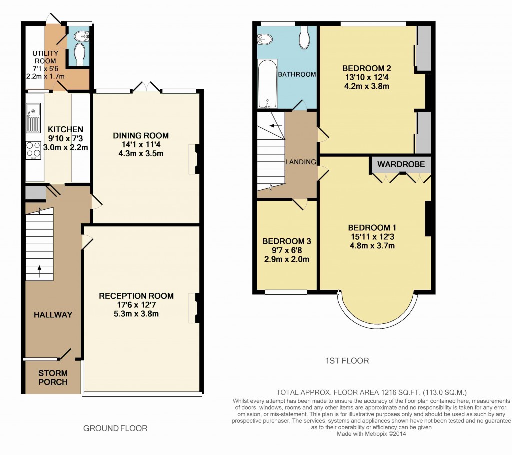 Floorplans For Upper Elmers End Road, Beckenham