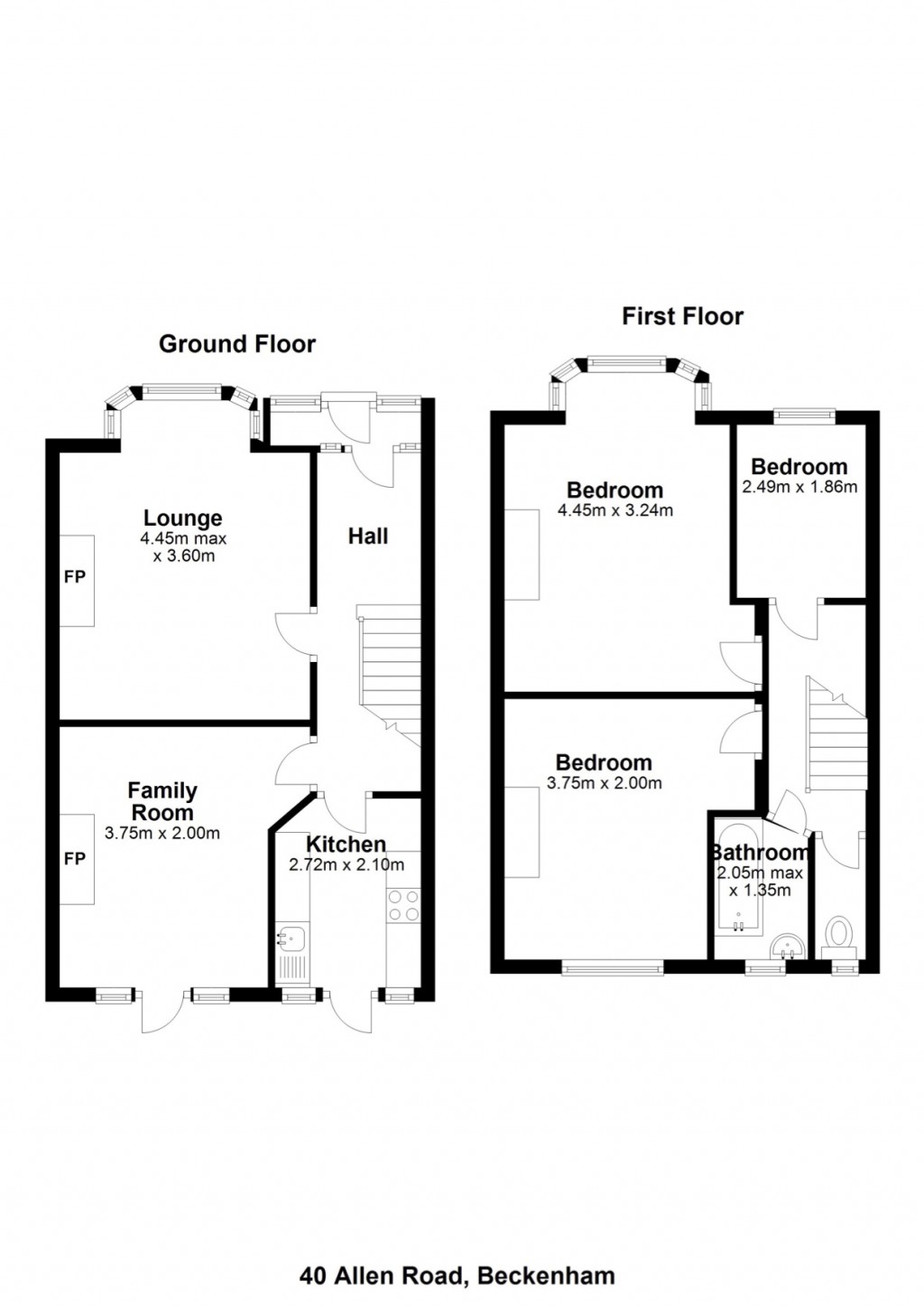 Floorplans For Allen Road, Beckenham