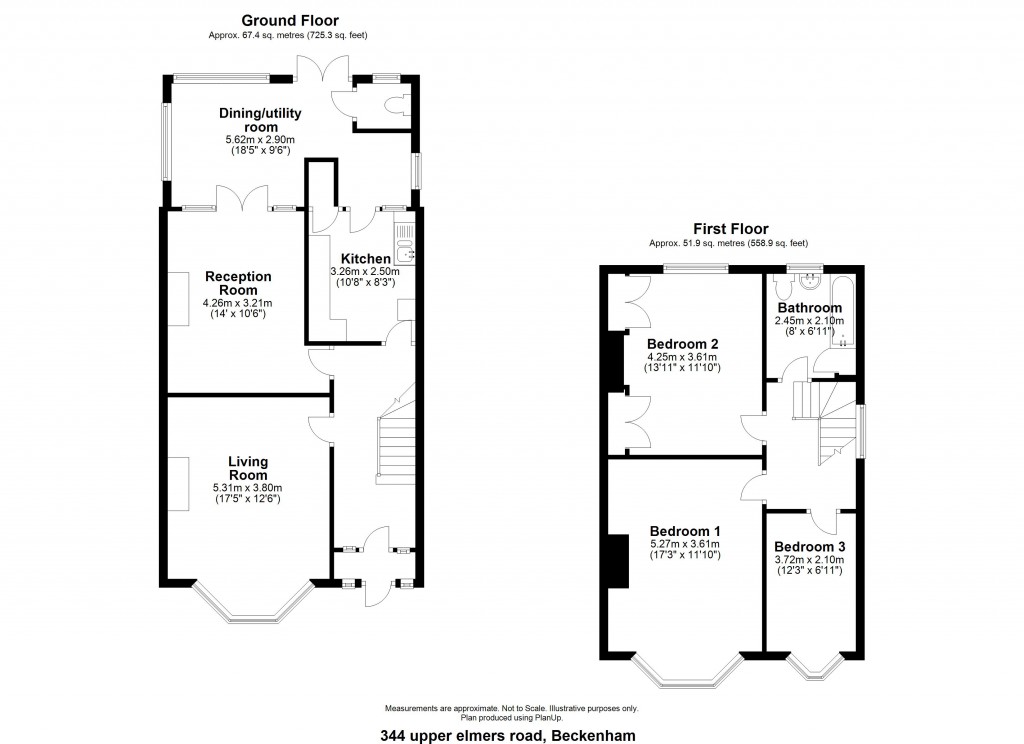 Floorplans For Upper Elmers End Road, Beckenham