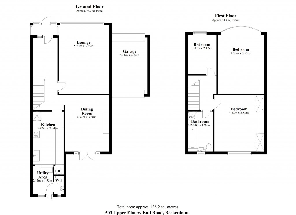 Floorplans For Upper Elmers End Road, Beckenham