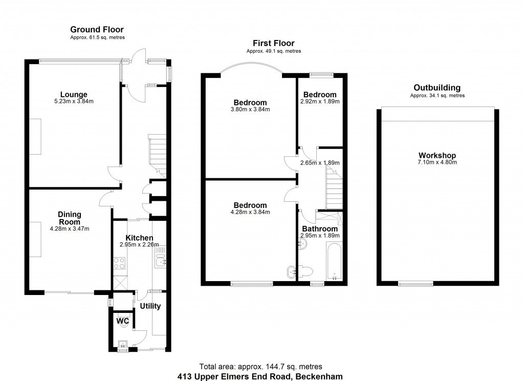 Floorplans For Upper Elmers End Road, Beckenham