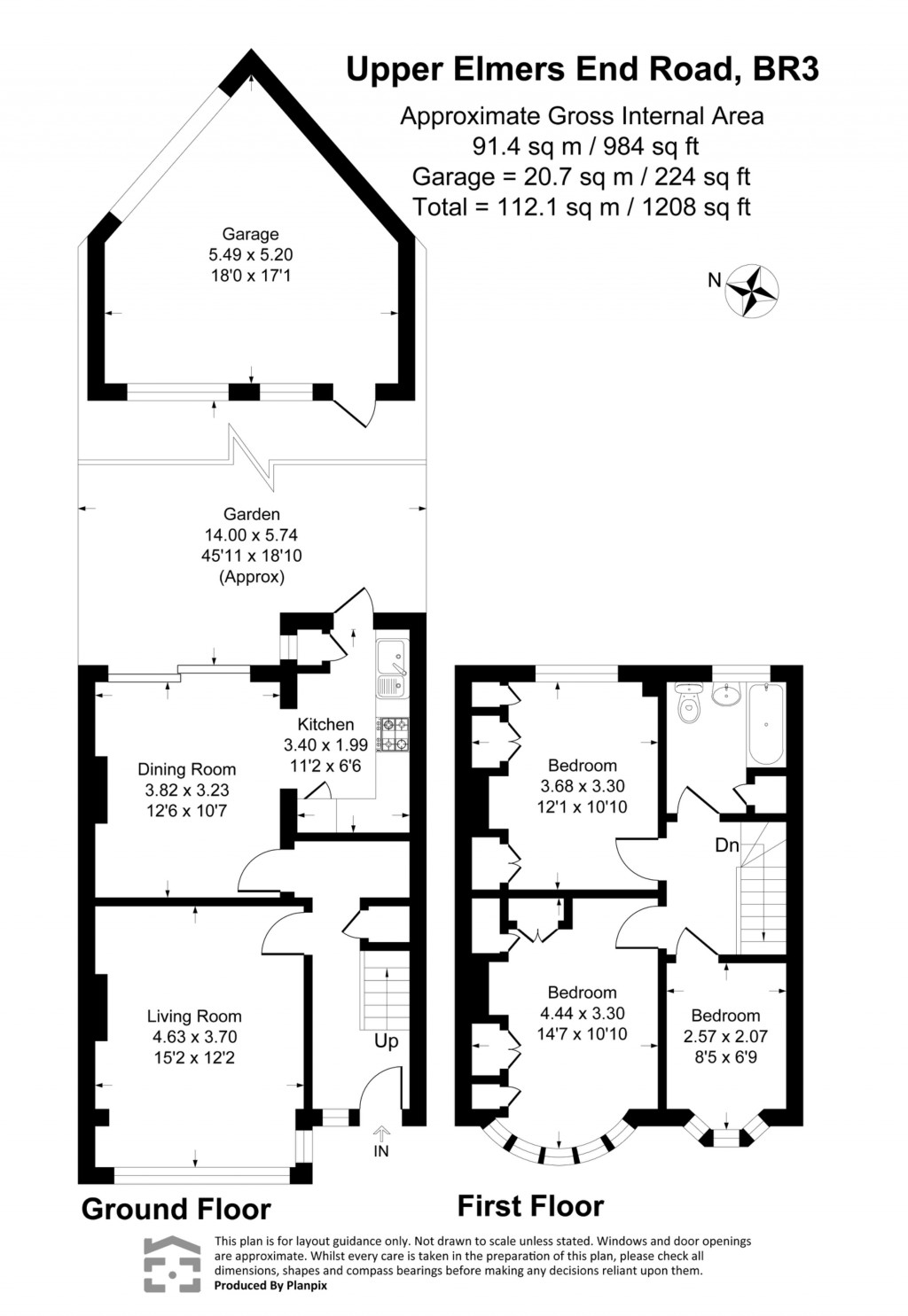 Floorplans For Upper Elmers End Road, Beckenham