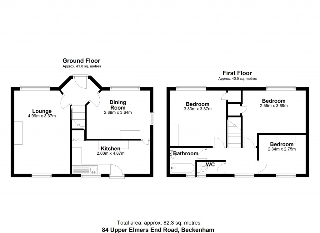 Floorplans For Upper Elmers End Road, Beckenham