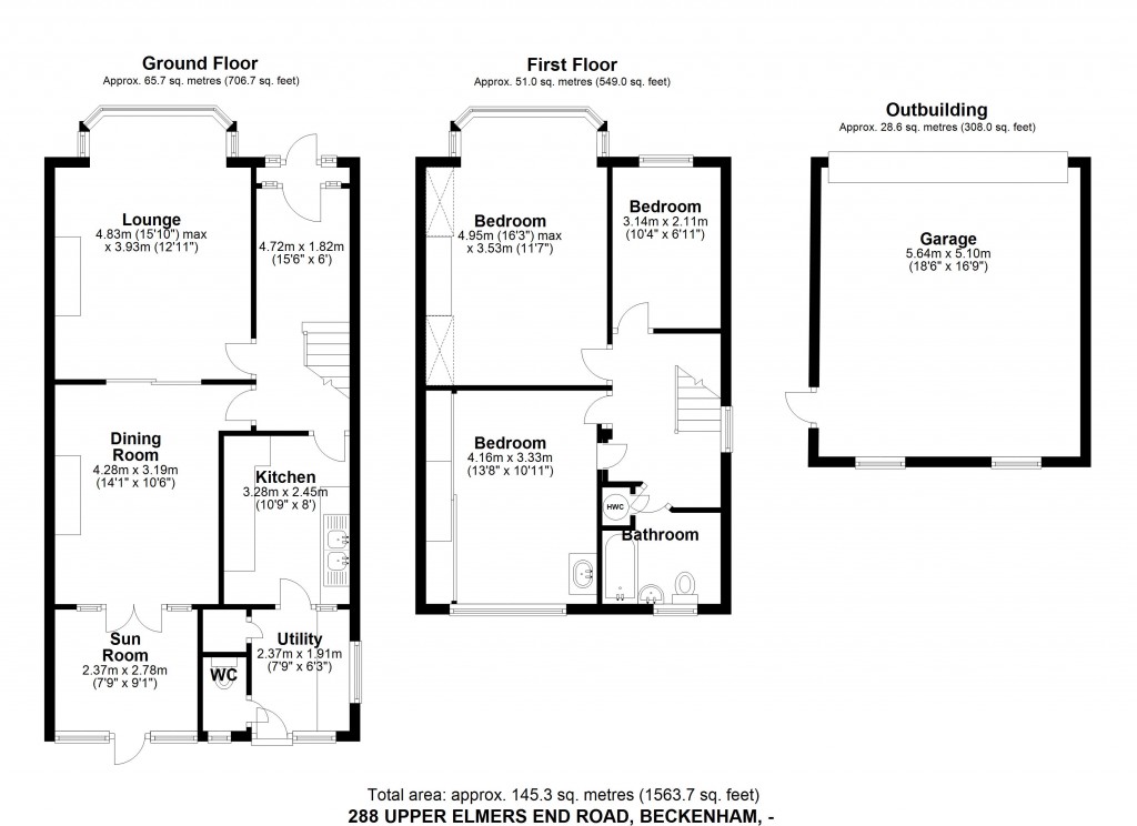 Floorplans For Upper Elmers End Road, Beckenham