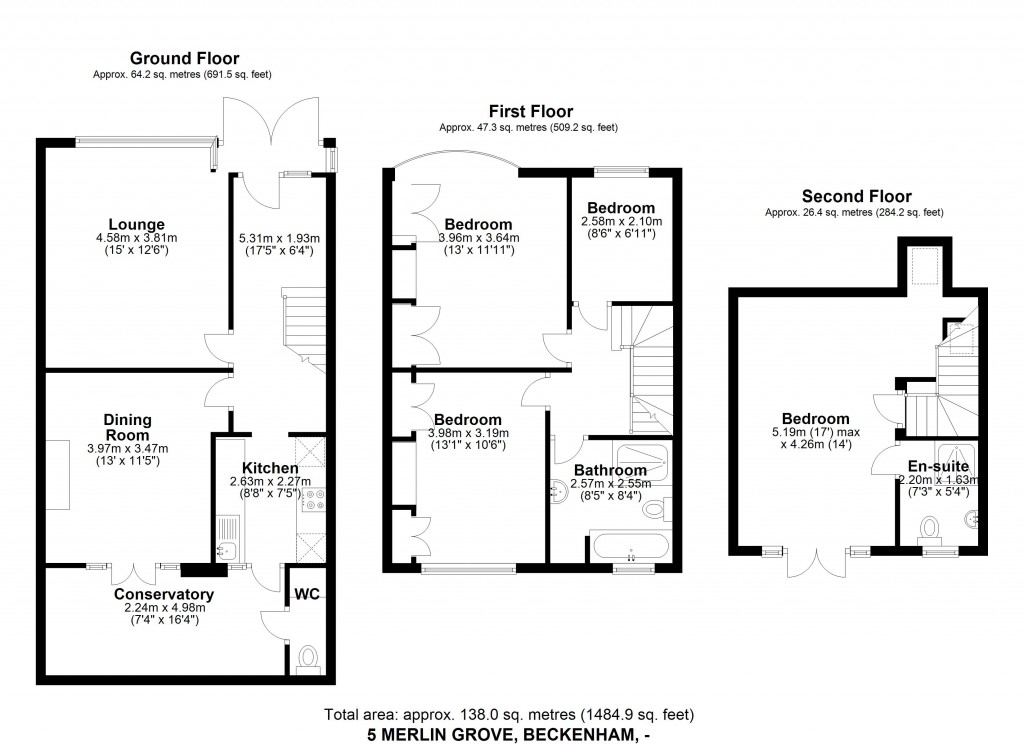Floorplans For Merlin Grove, Beckenham