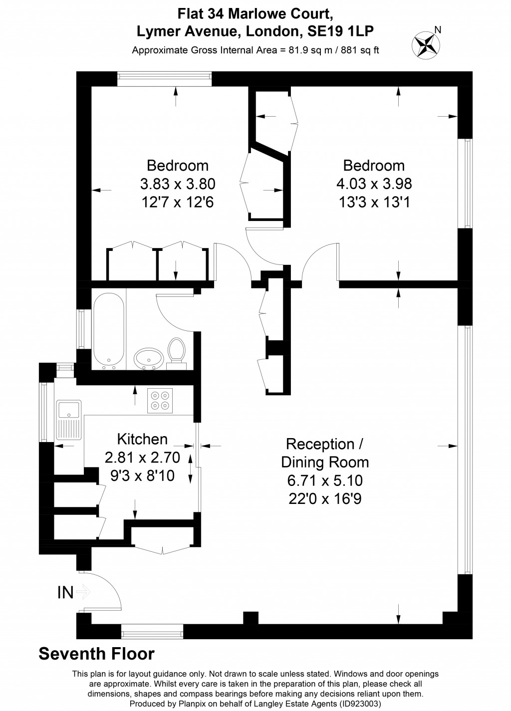 Floorplans For Marlowe Court, Lymer Avenue, London