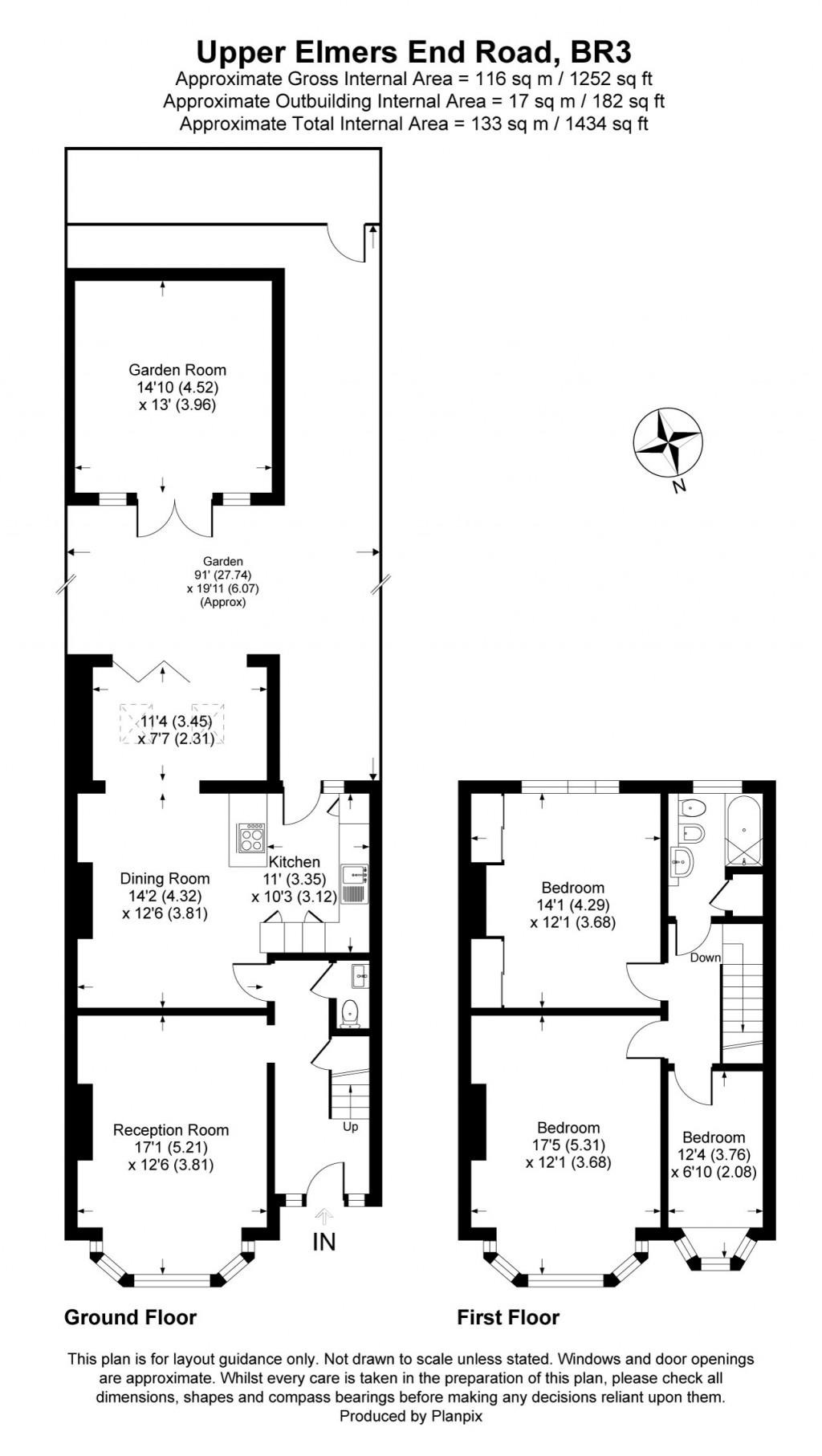 Floorplans For Upper Elmers End Road, Beckenham