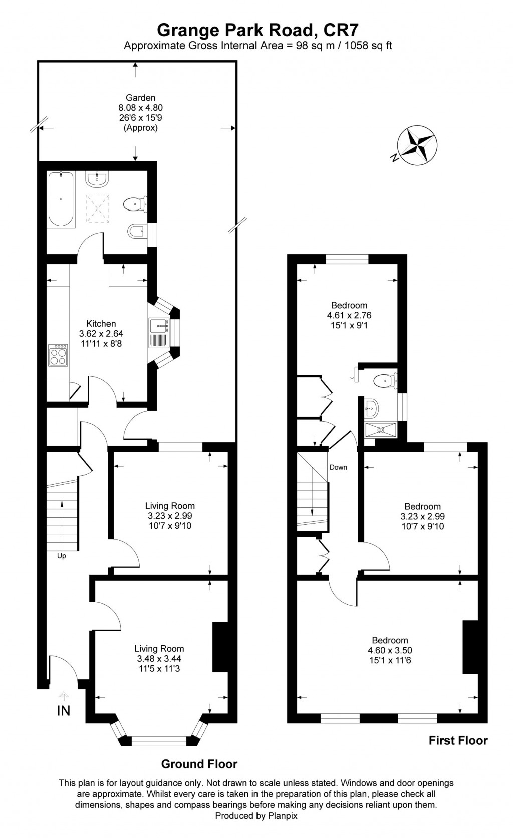 Floorplans For Grange Park Road, Thornton Heath