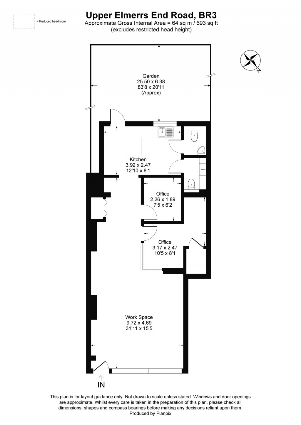 Floorplans For Upper Elmers End Road, Beckenham