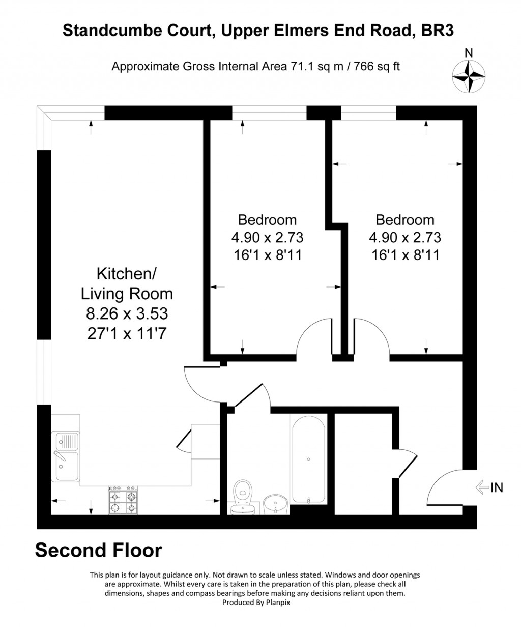 Floorplans For Standcumbe Court, 166 Upper Elmers End Road, Beckenham