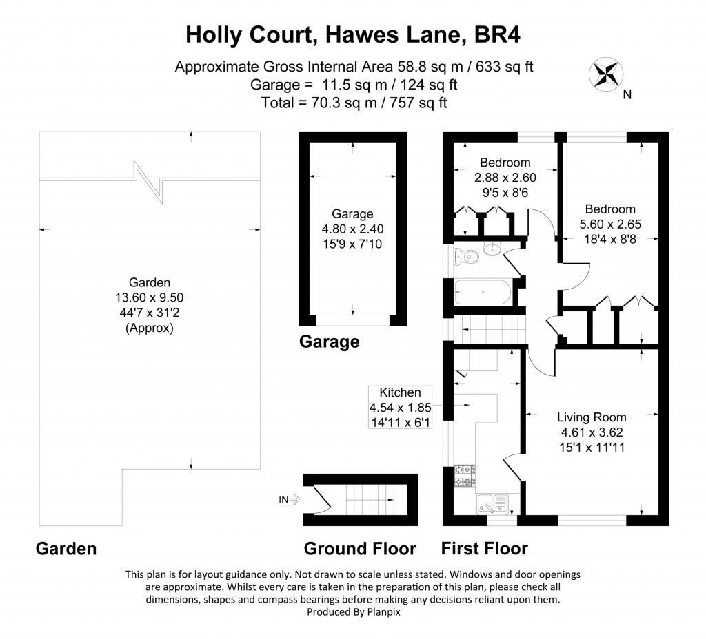 Floorplans For Holly Court, 44 Hawes Lane, West Wickham