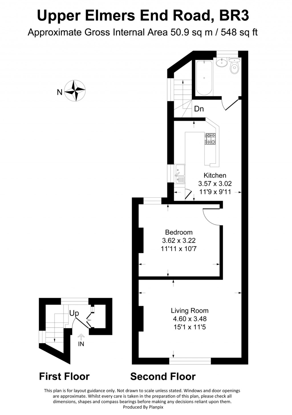 Floorplans For Upper Elmers End Road, Beckenham