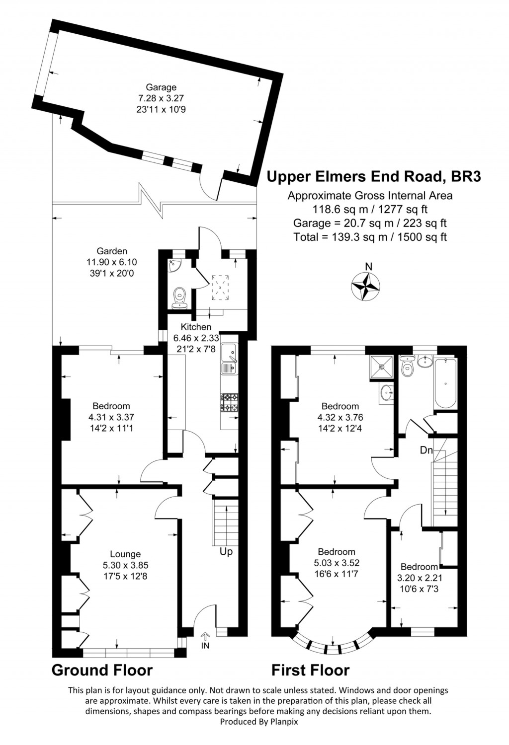 Floorplans For Upper Elmers End Road, Beckenham