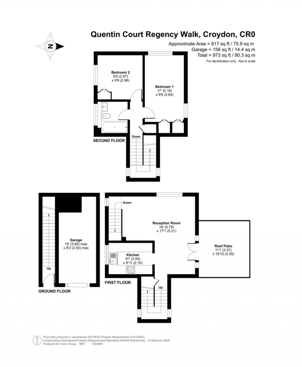 Floorplans For Quentin Court, Regency Walk, Croydon